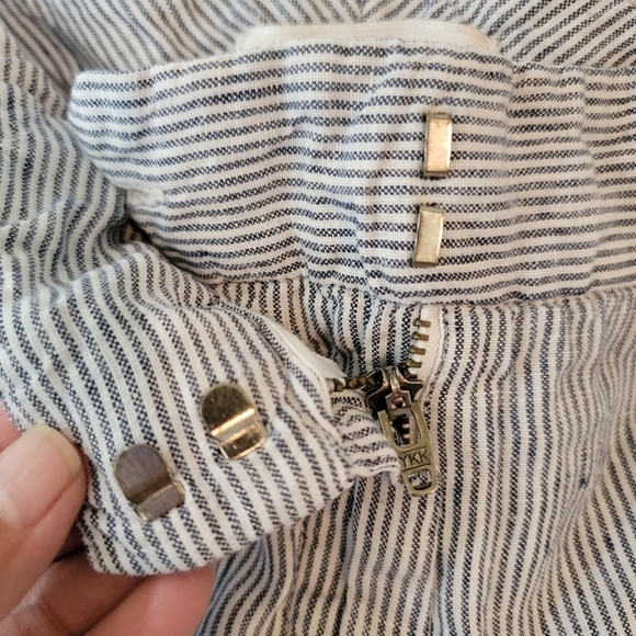 CHICO'S Women's 100% Linen Blue White Striped Casual Pants Sz 2.5/L Beachy - Picture 9 of 11